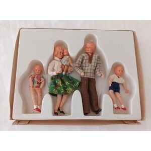 Vintage 60s Caco Dollhouse Family Dolls Germany Mom Dad Kids German Bendable